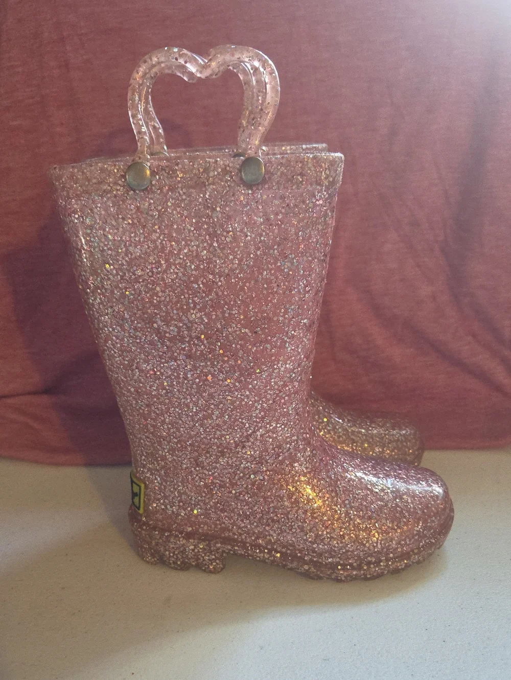 Western Chief Pink Glitter Girls' Waterproof Rain Boots